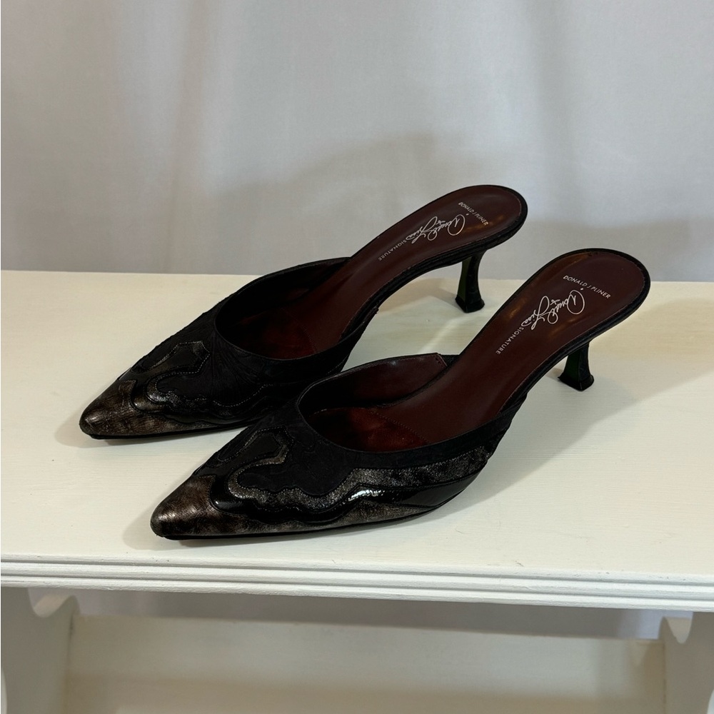 EUC: Donald J. Pliner brown western mules. - Picture 3 of 9